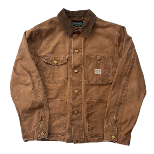 Polo Country Tan Chore Coat Workwear Jacket Distressed - S