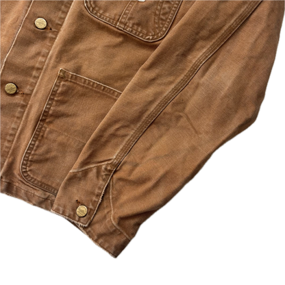 Polo Country Tan Chore Coat Workwear Jacket Distressed - S