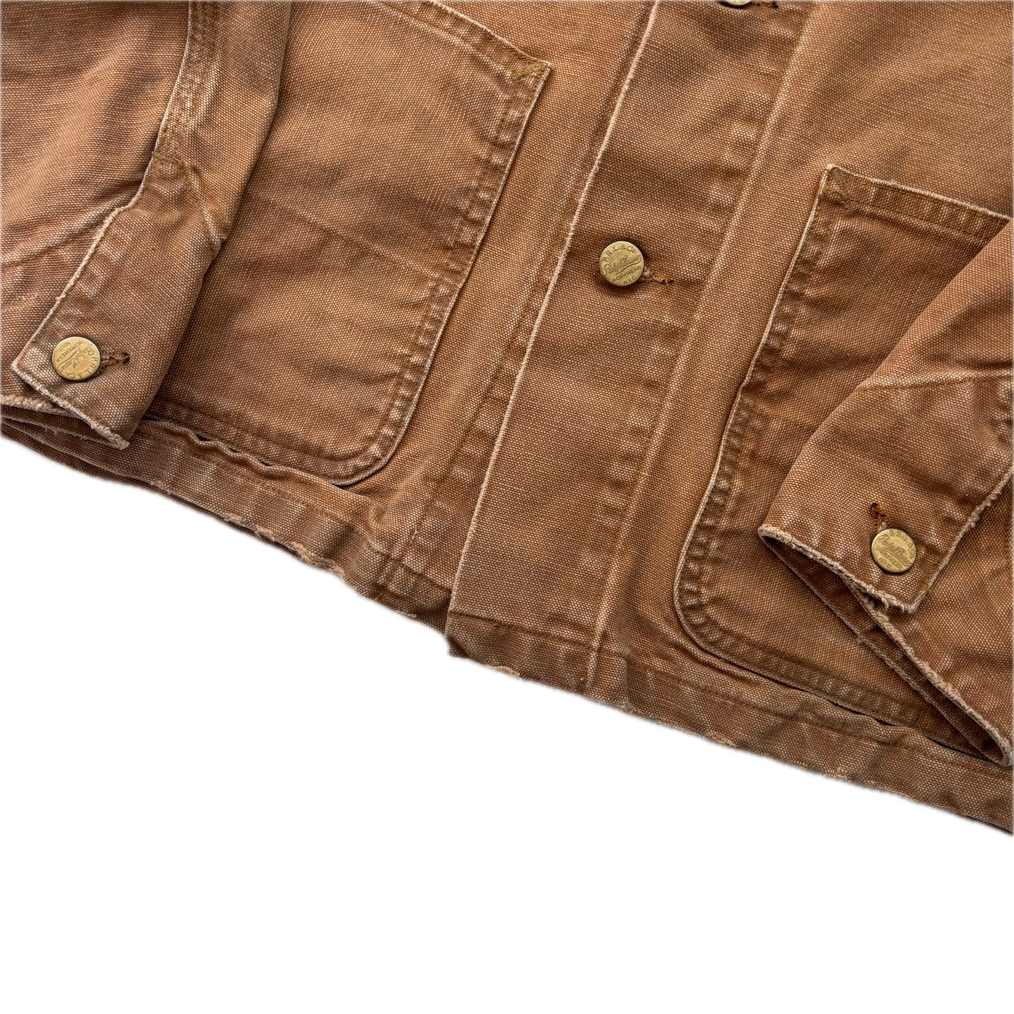 Polo Country Tan Chore Coat Workwear Jacket Distressed - S