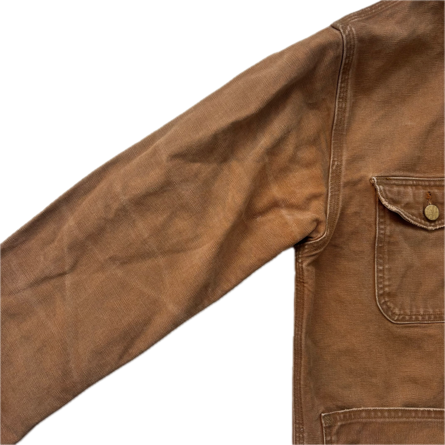 Polo Country Tan Chore Coat Workwear Jacket Distressed - S