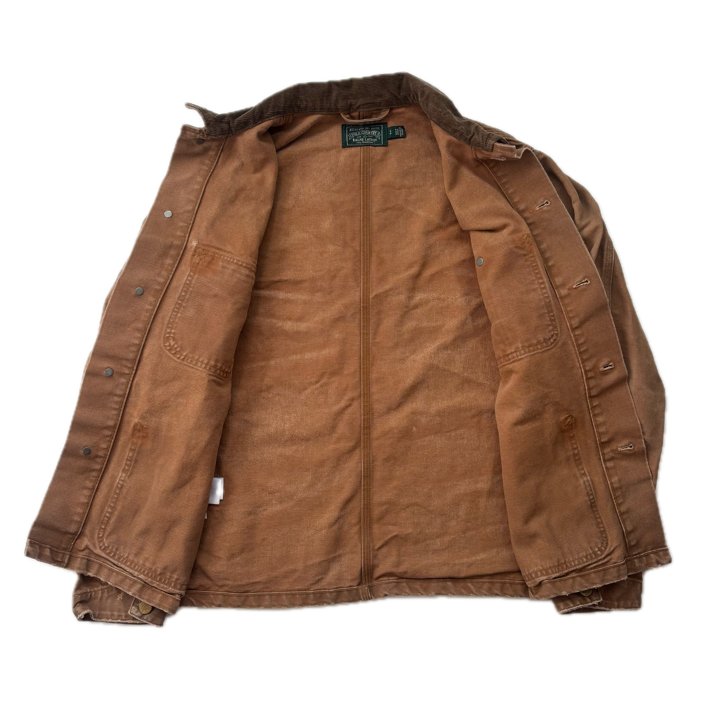 Polo Country Tan Chore Coat Workwear Jacket Distressed - S