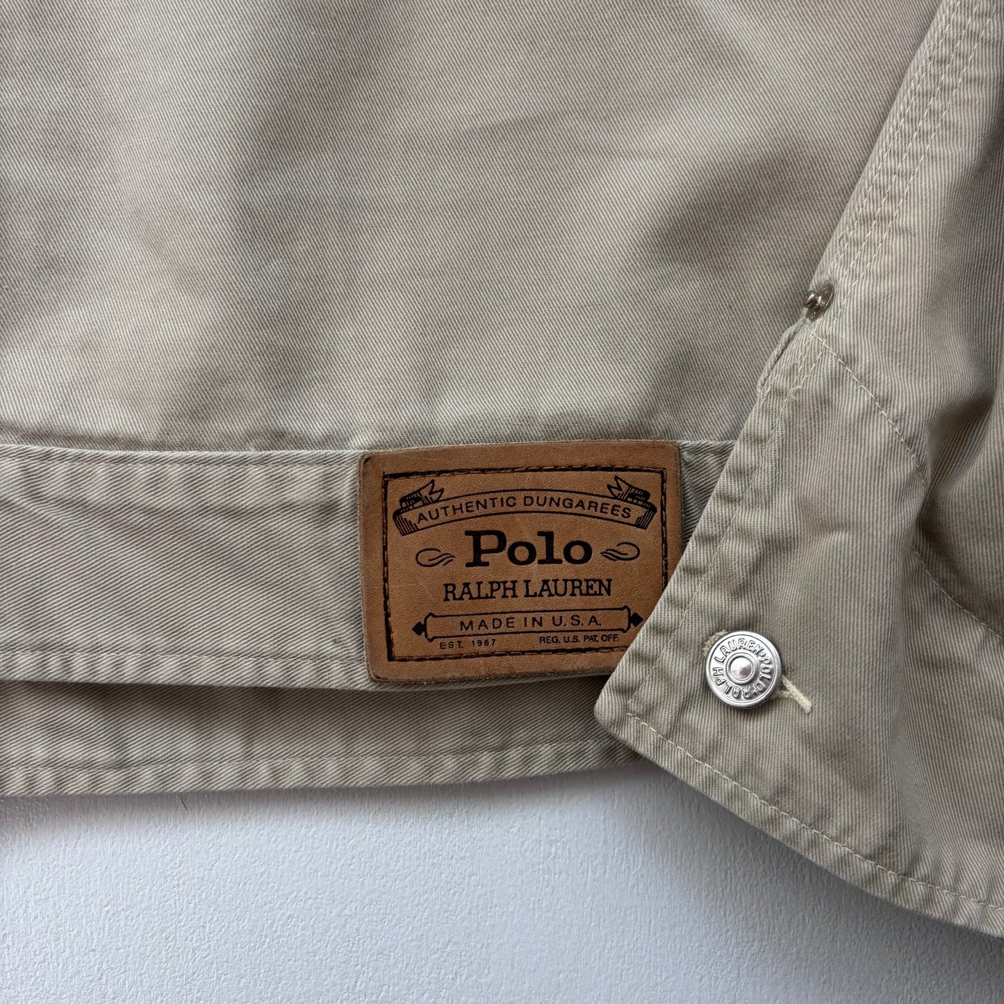 Polo Country Beige Chore Coat Workwear Jacket - L