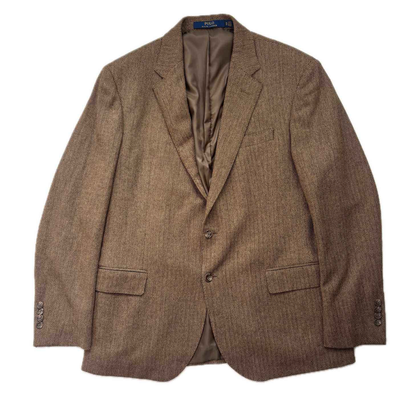 Polo Ralph Lauren Brown Herringbone Blazer (Wool Polyester Nylon) - 42R