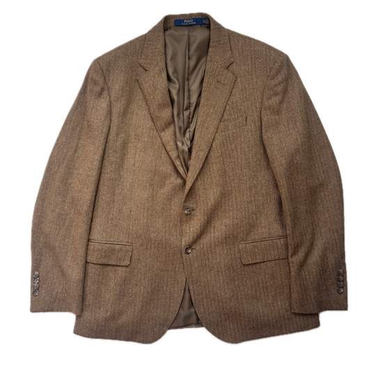 Polo Ralph Lauren Brown Herringbone Blazer (Wool Polyester Nylon) - 42R