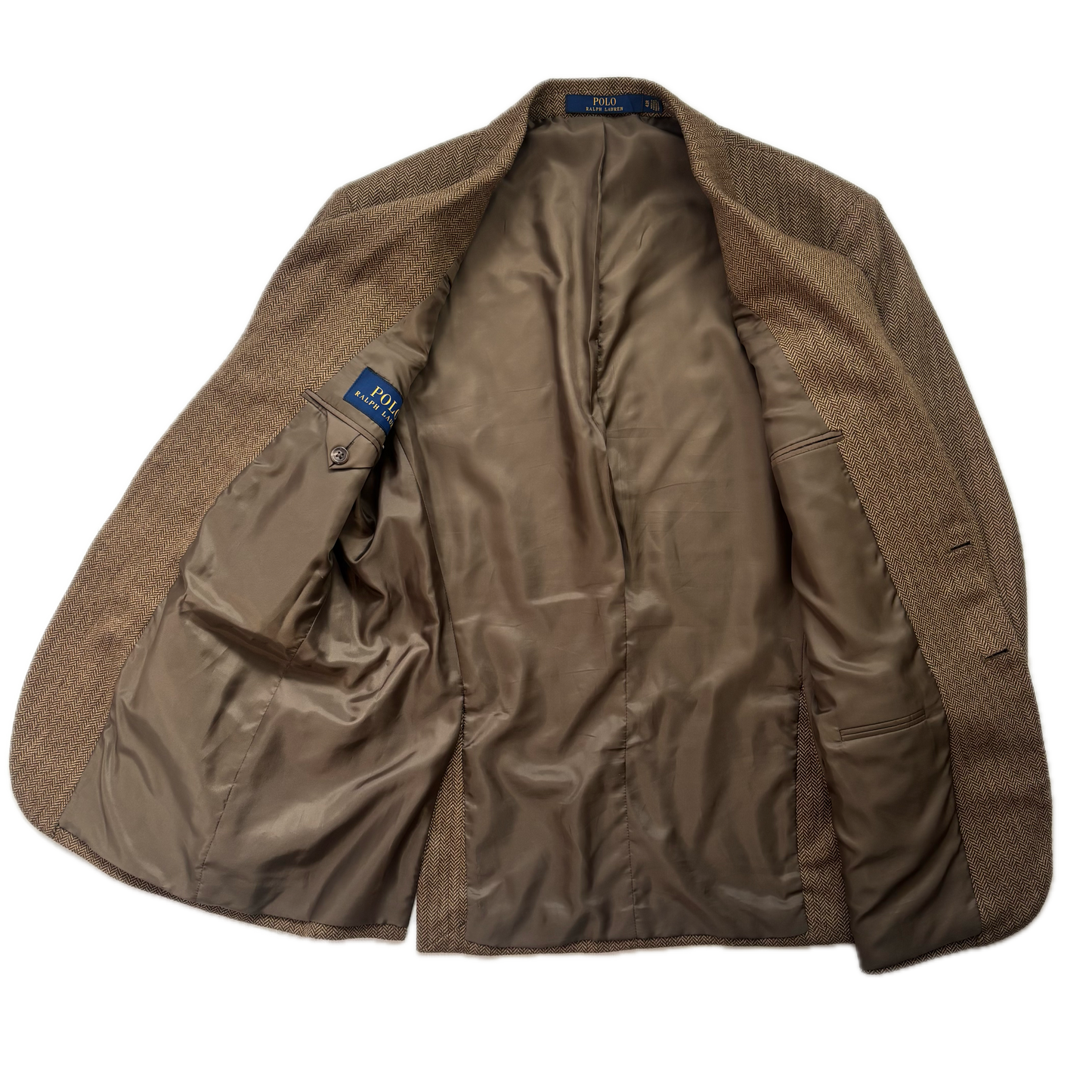 Polo Ralph Lauren Brown Herringbone Blazer (Wool Polyester Nylon) - 42R