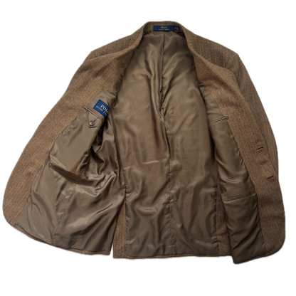 Polo Ralph Lauren Brown Herringbone Blazer (Wool Polyester Nylon) - 42R