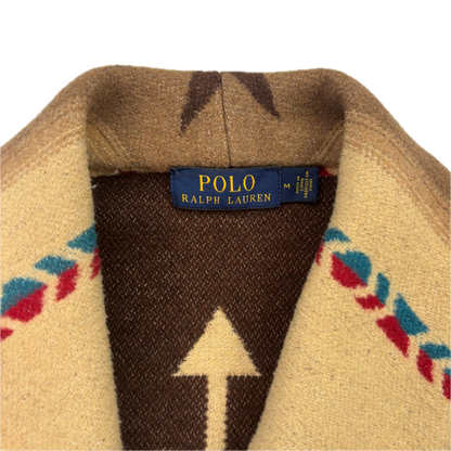Polo Ralph Lauren Beige Brown Double Breasted Navajo Pea Coat (Acrylic Blend) - M