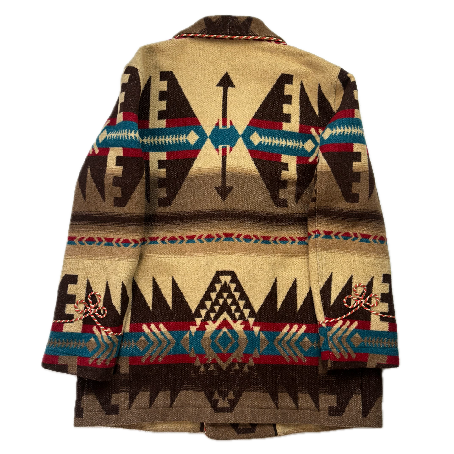 Polo Ralph Lauren Beige Brown Double Breasted Navajo Pea Coat (Acrylic Blend) - M