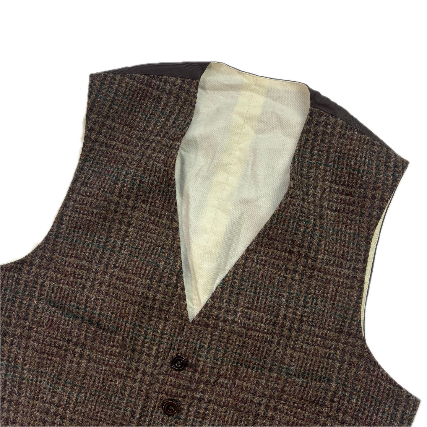 Polo Ralph Lauren Brown Tweed Glen Plaid Waistcoat (Wool Alpaca) - 40R