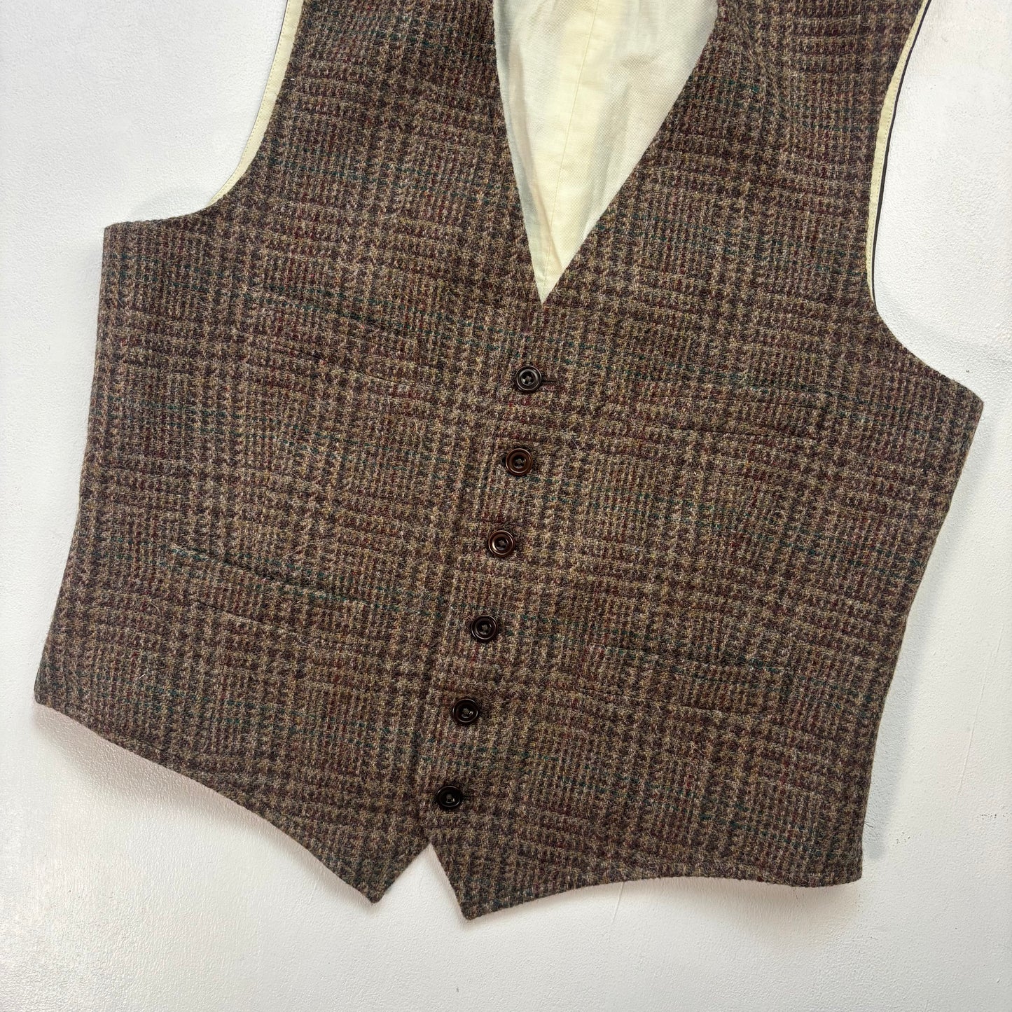 Polo Ralph Lauren Brown Tweed Glen Plaid Waistcoat (Wool Alpaca) - 40R