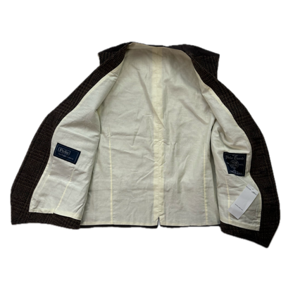 Polo Ralph Lauren Brown Tweed Glen Plaid Waistcoat (Wool Alpaca) - 40R