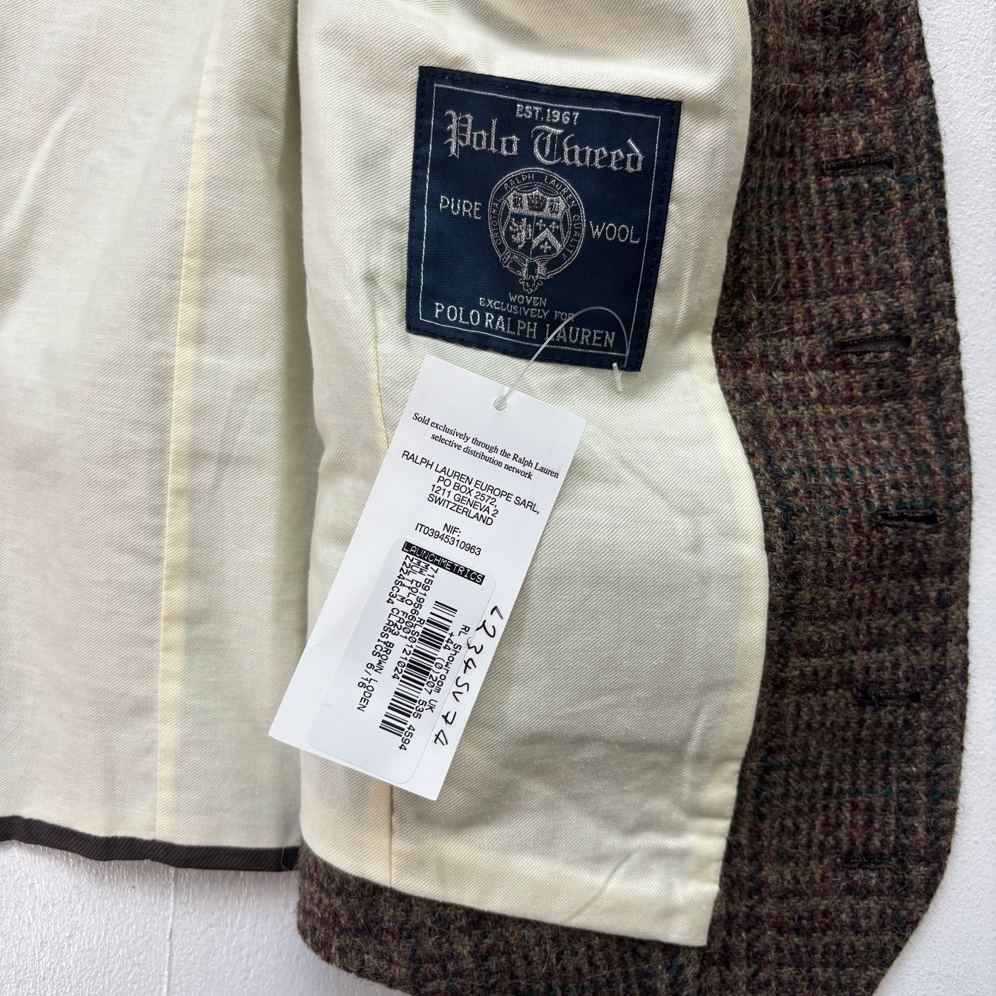 Polo Ralph Lauren Brown Tweed Glen Plaid Waistcoat (Wool Alpaca) - 40R