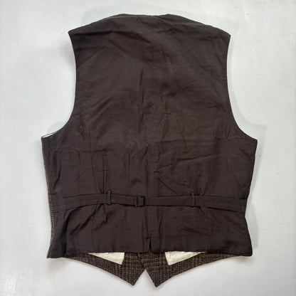 Polo Ralph Lauren Brown Tweed Glen Plaid Waistcoat (Wool Alpaca) - 40R