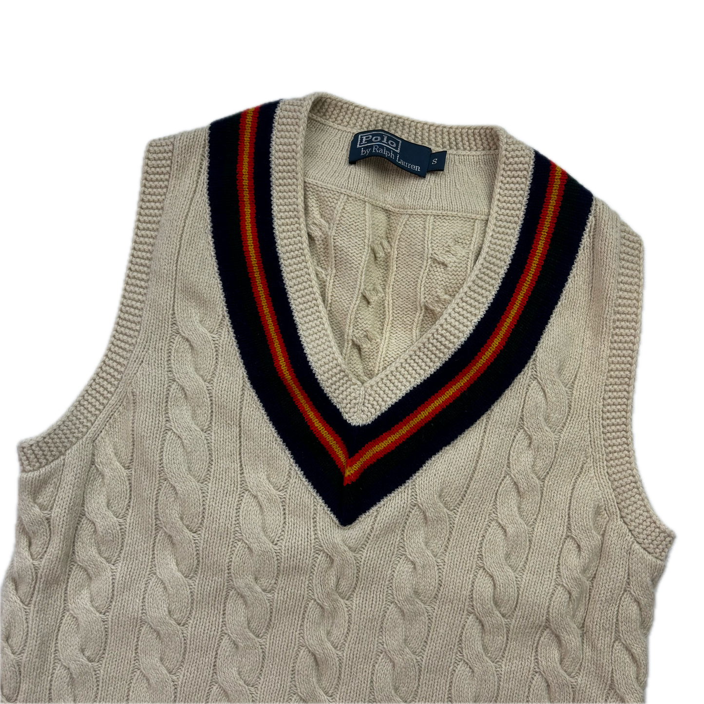 Polo Ralph Lauren Cricket Vest Tennis Cableknit (Wool Cashmere Silk) - S