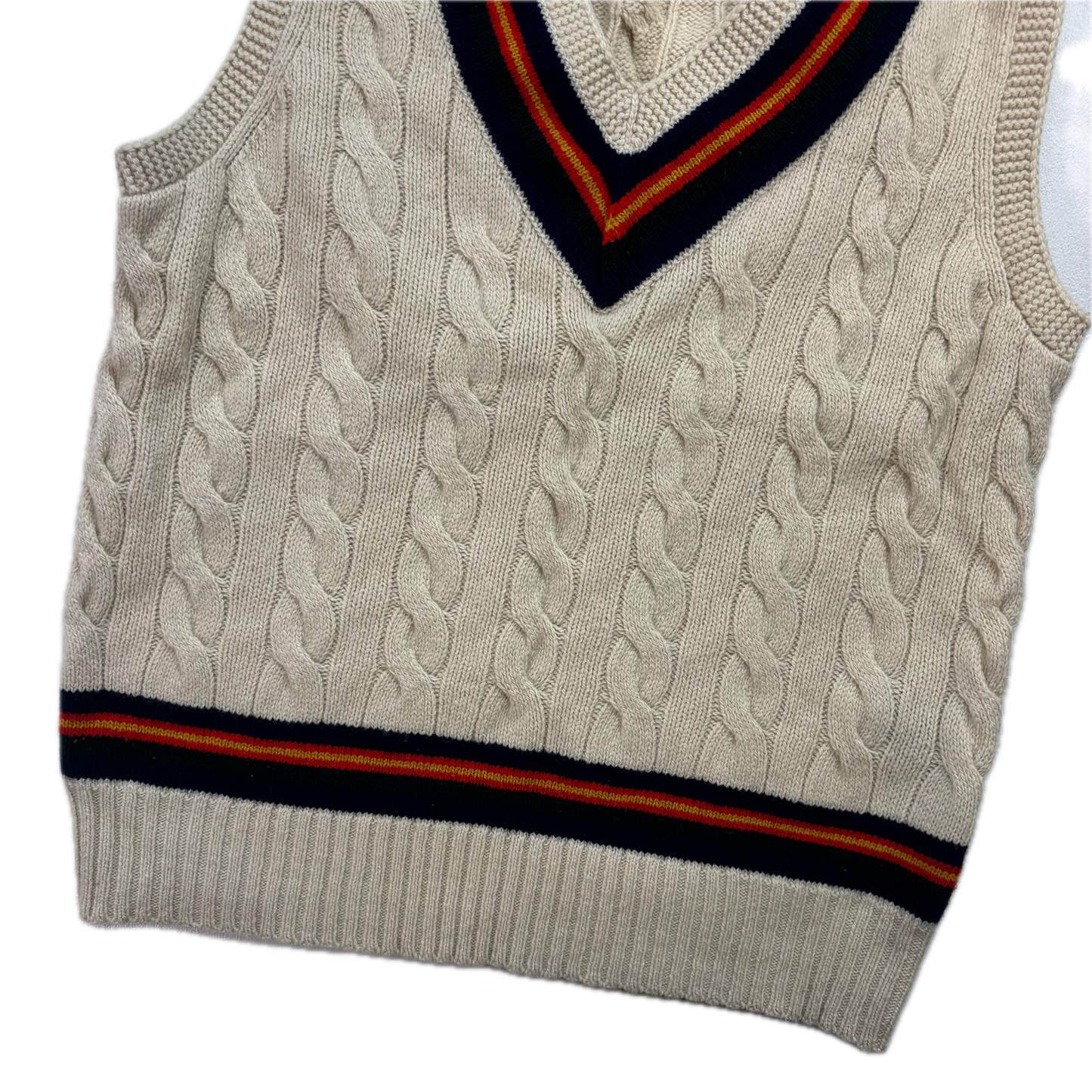 Polo Ralph Lauren Cricket Vest Tennis Cableknit (Wool Cashmere Silk) - S
