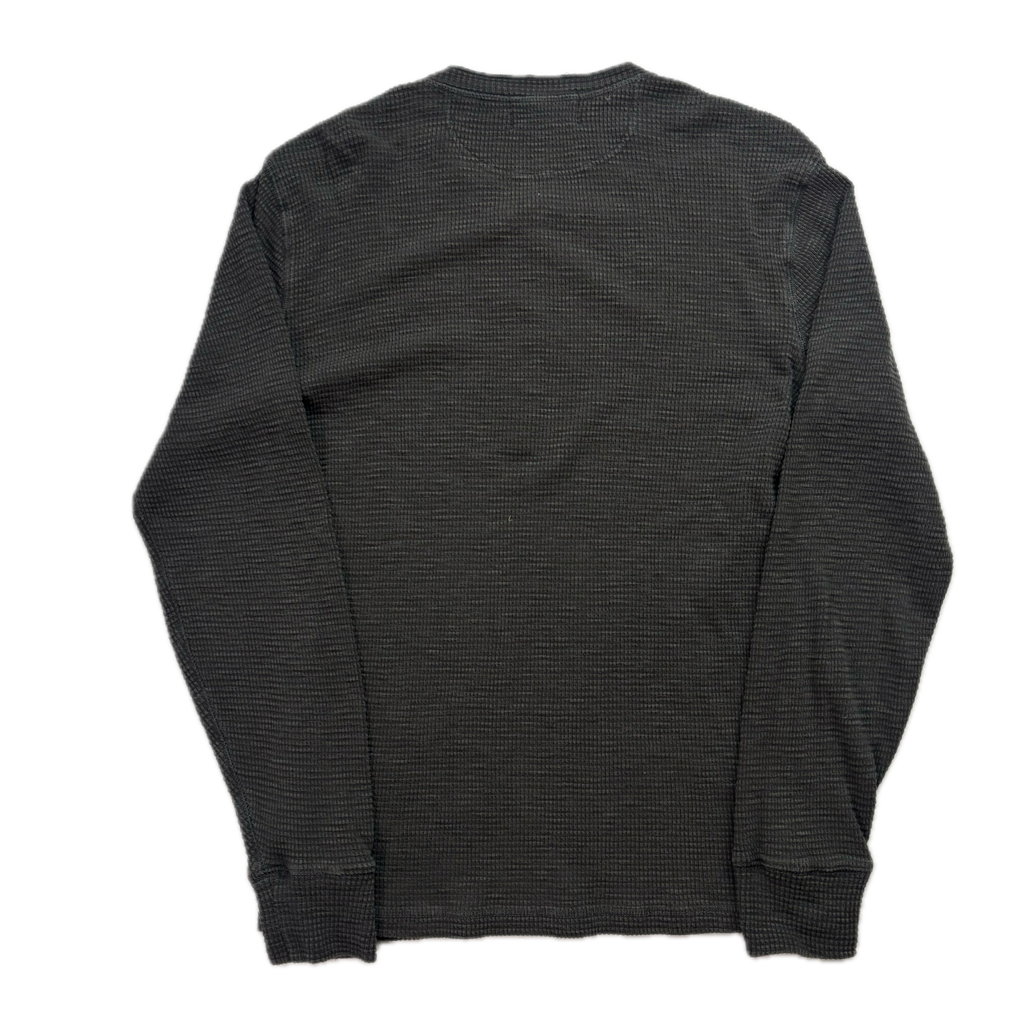 RRL Ralph Lauren Grey Waffle Knit Henley Shirt - M