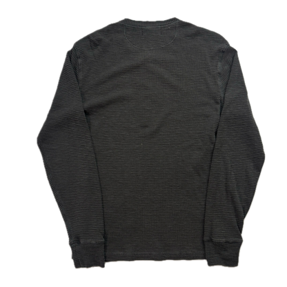 RRL Ralph Lauren Grey Waffle Knit Henley Shirt - M