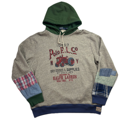 Polo Ralph Lauren Tractor Print Patchwork Hoodie - XL