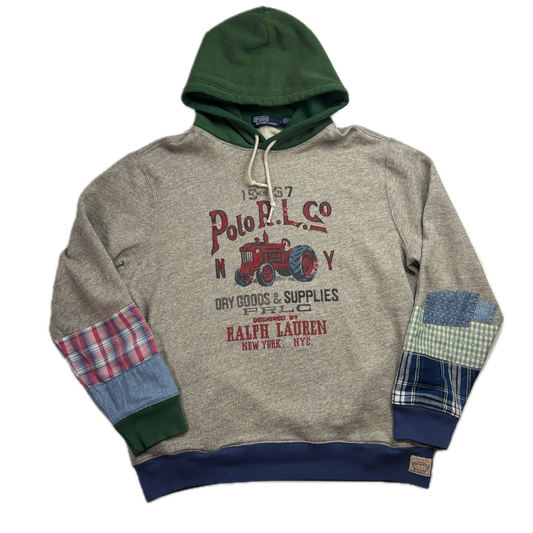 Polo Ralph Lauren Tractor Print Patchwork Hoodie - XL