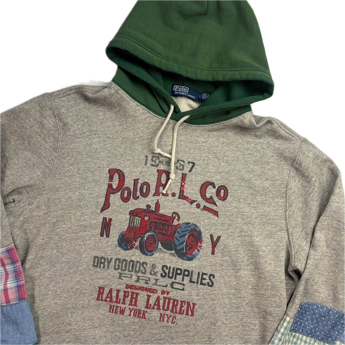 Polo Ralph Lauren Tractor Print Patchwork Hoodie - XL