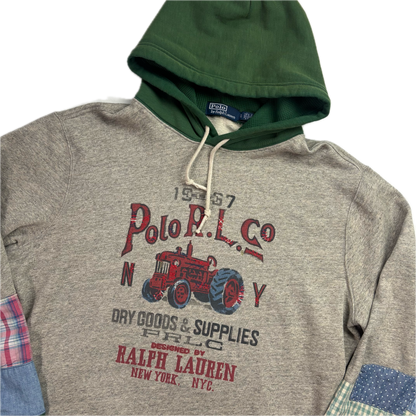 Polo Ralph Lauren Tractor Print Patchwork Hoodie - XL