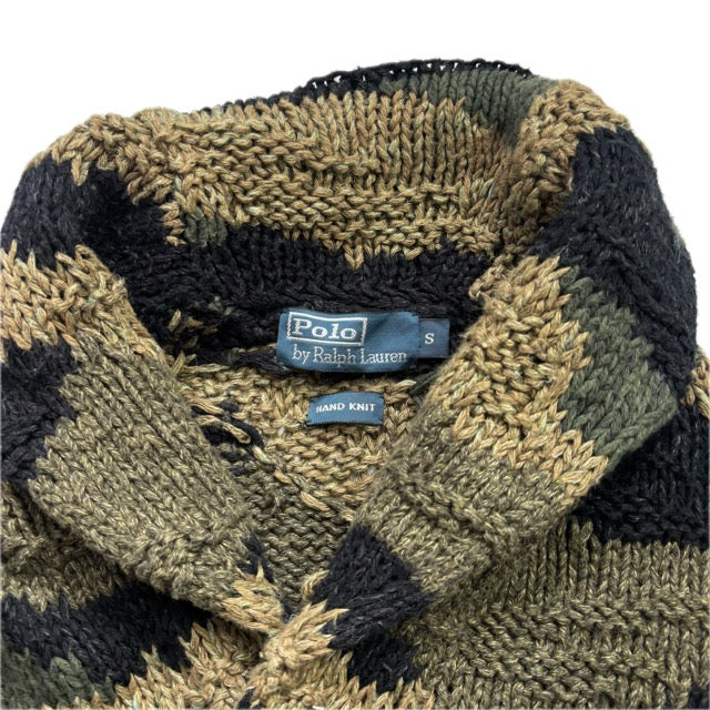 Polo Ralph Lauren Green Camo Hand Knit Cardigan (Cotton Blend) - S