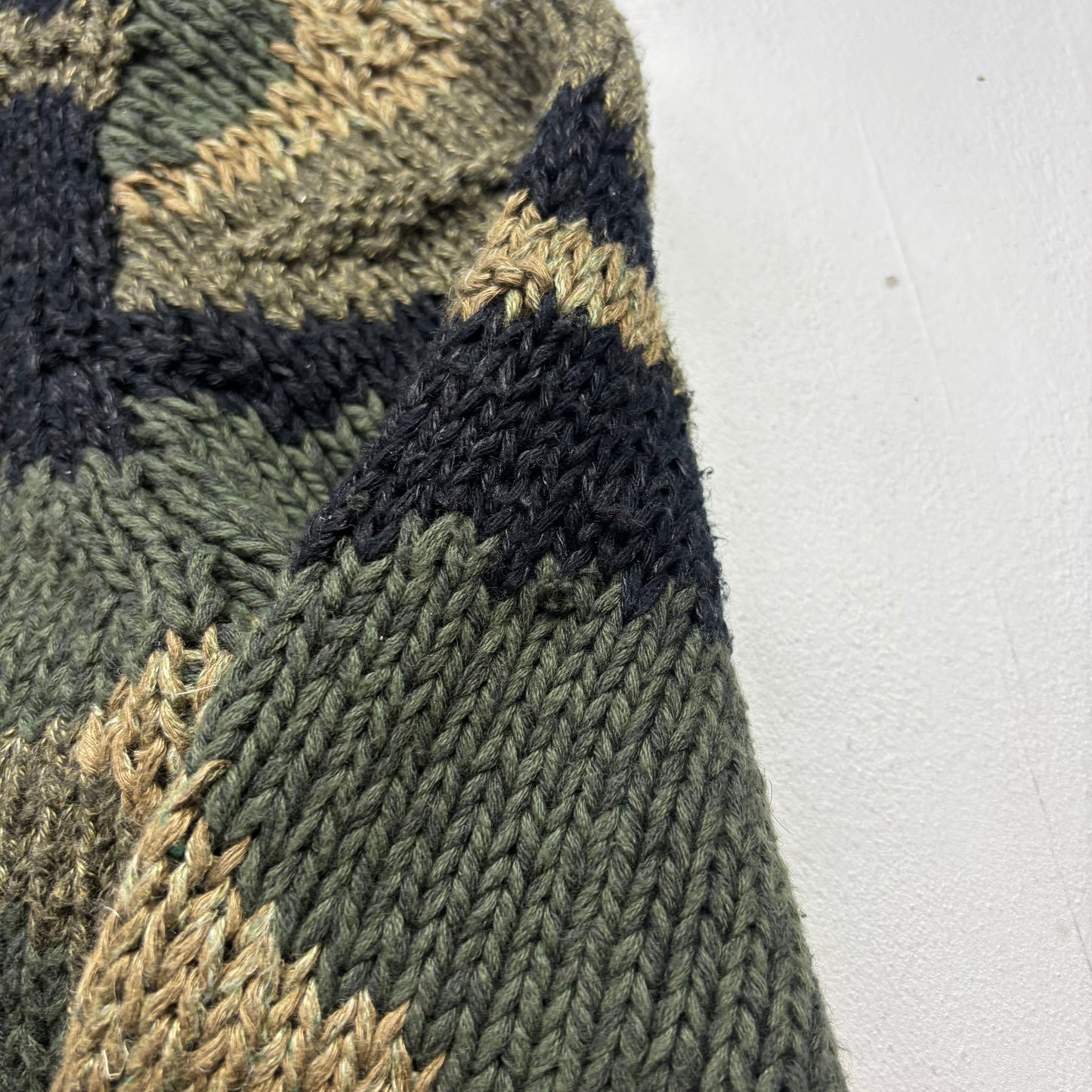 Polo Ralph Lauren Green Camo Hand Knit Cardigan (Cotton Blend) - S