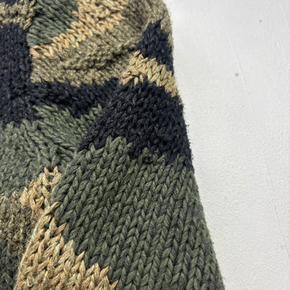 Polo Ralph Lauren Green Camo Hand Knit Cardigan (Cotton Blend) - S