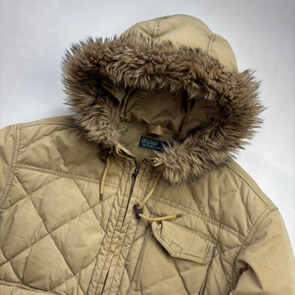 Polo Ralph Lauren Beige Quilted Bomber Flight Jacket - XL