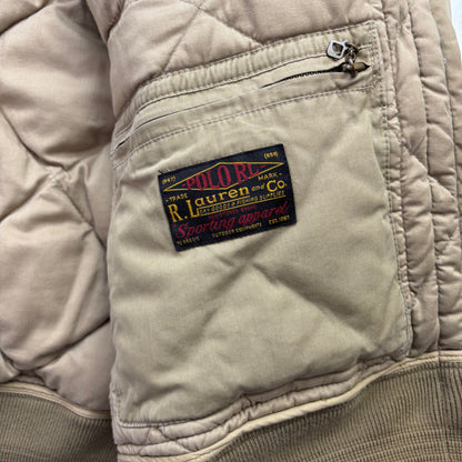 Polo Ralph Lauren Beige Quilted Bomber Flight Jacket - XL