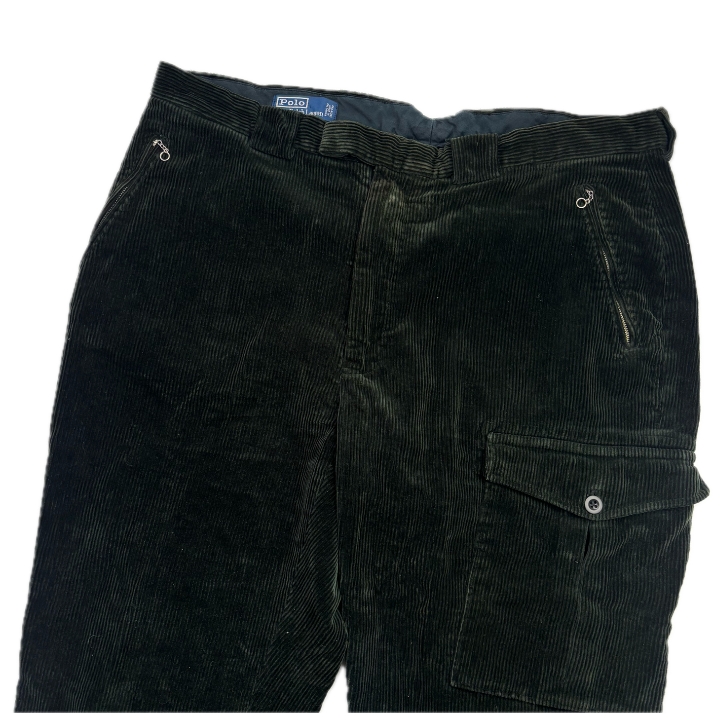 Polo Ralph Lauren Dark Green Corduroy Utility Trousers Pants - 40x30