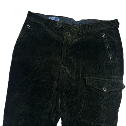 Polo Ralph Lauren Dark Green Corduroy Utility Trousers Pants - 40x30