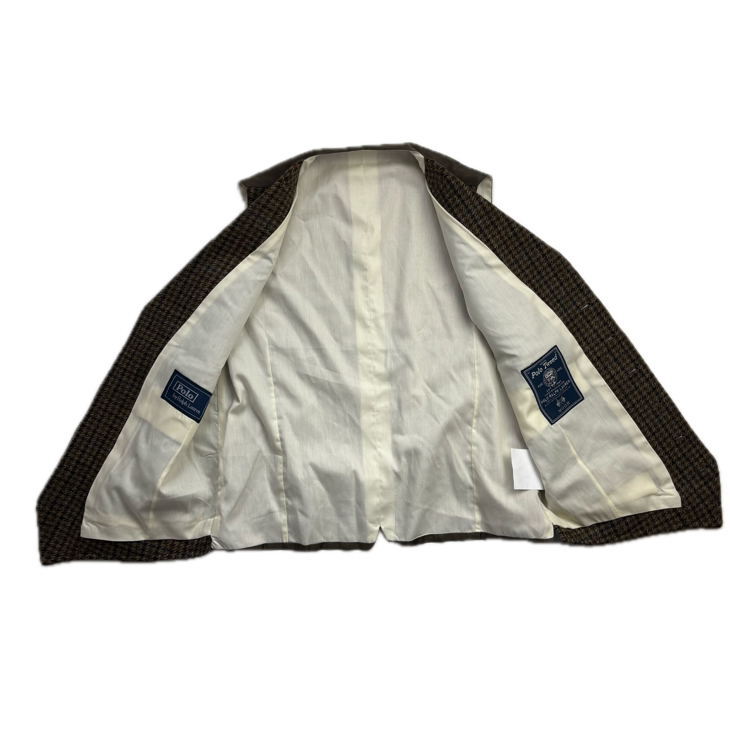 Polo Ralph Lauren Green Brown Tweed Lapel Vest Waistcoat (Wool) - 40R