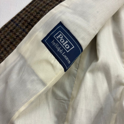 Polo Ralph Lauren Green Brown Tweed Lapel Vest Waistcoat (Wool) - 40R