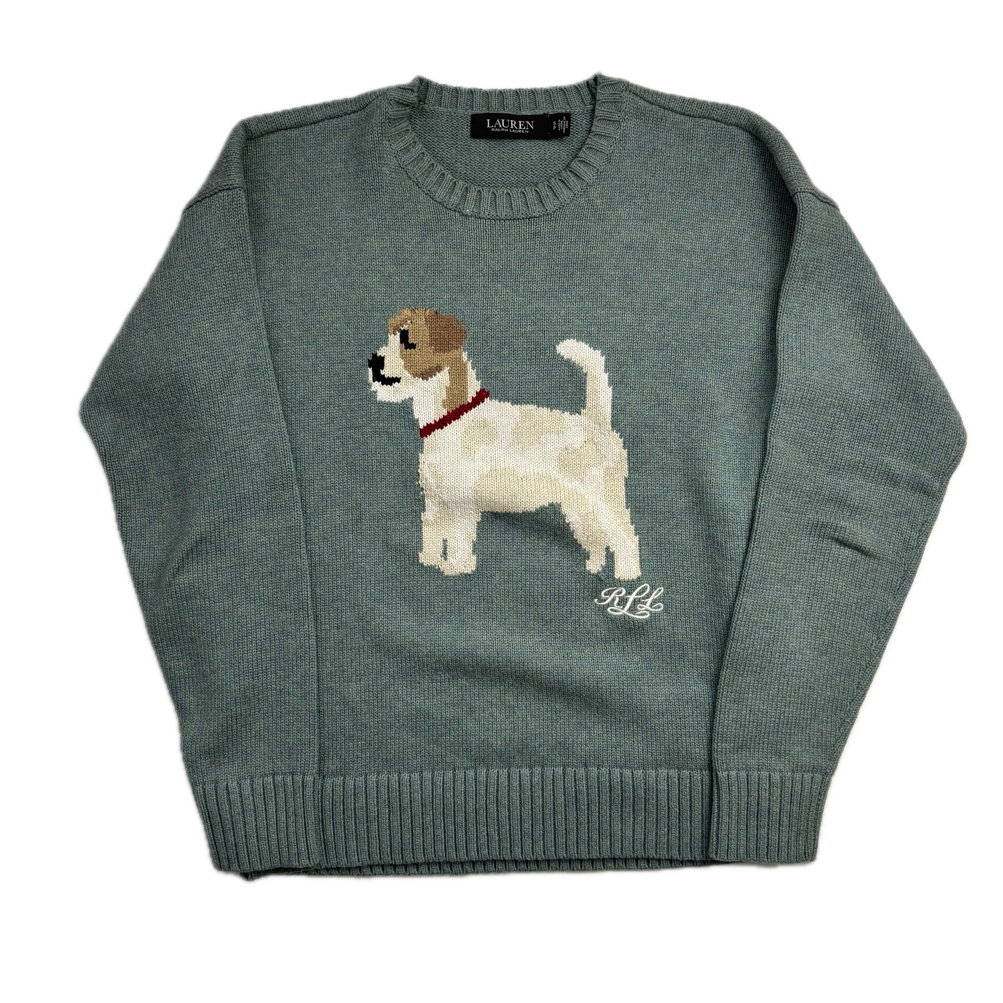 Lauren Hand Green Dog Jumper (Cotton) - S