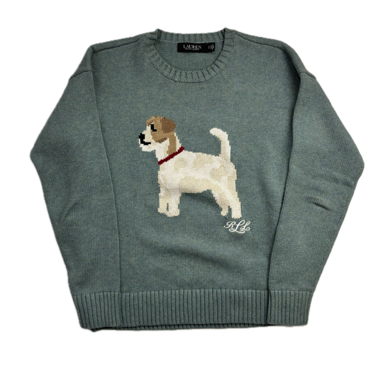 Lauren Hand Green Dog Jumper (Cotton) - S