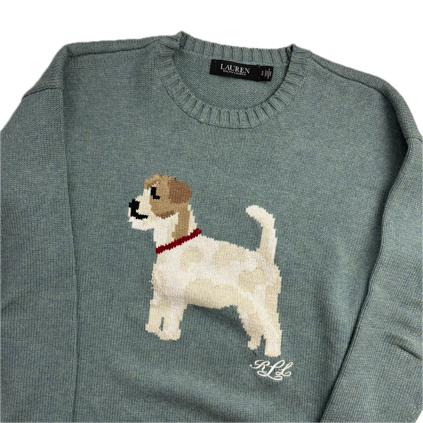Lauren Hand Green Dog Jumper (Cotton) - S