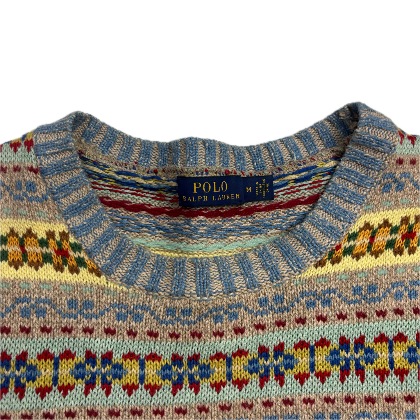 Polo Ralph Lauren Fairisle Jumper (Cotton Silk Linen Wool Cashmere) - M