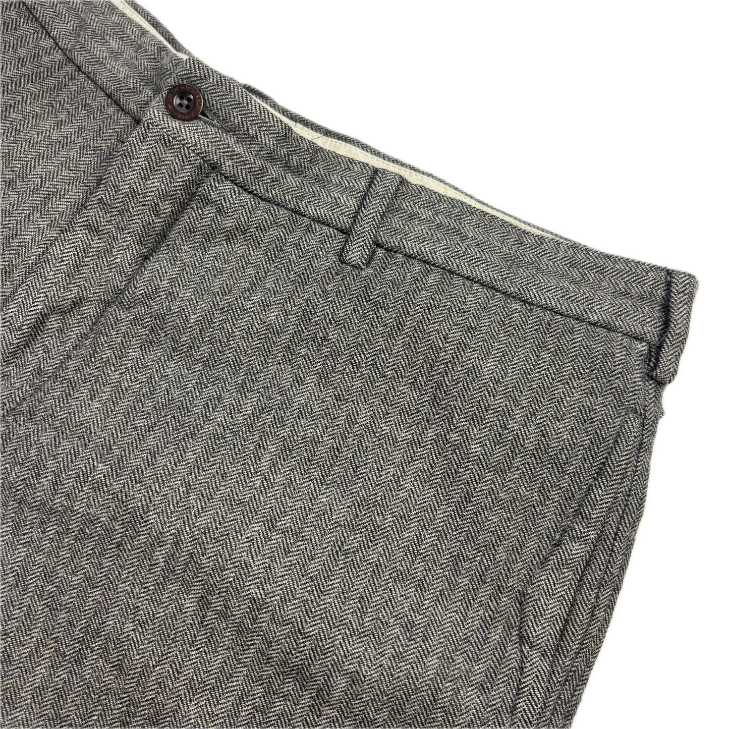 Polo Ralph Lauren Grey Herringbone Dress Pants Preppy Fit (Wool) - 34/35