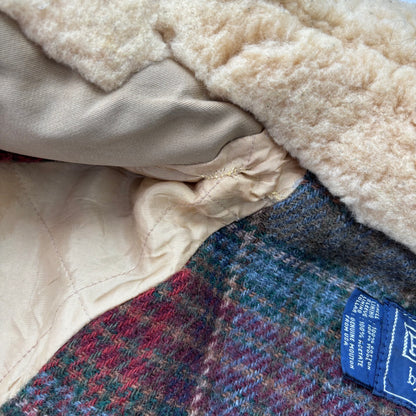 Polo Ralph Lauren Beige Double Breasted Sheepskin Collar Wool Lined Rain Mac Coat Trench - 38R