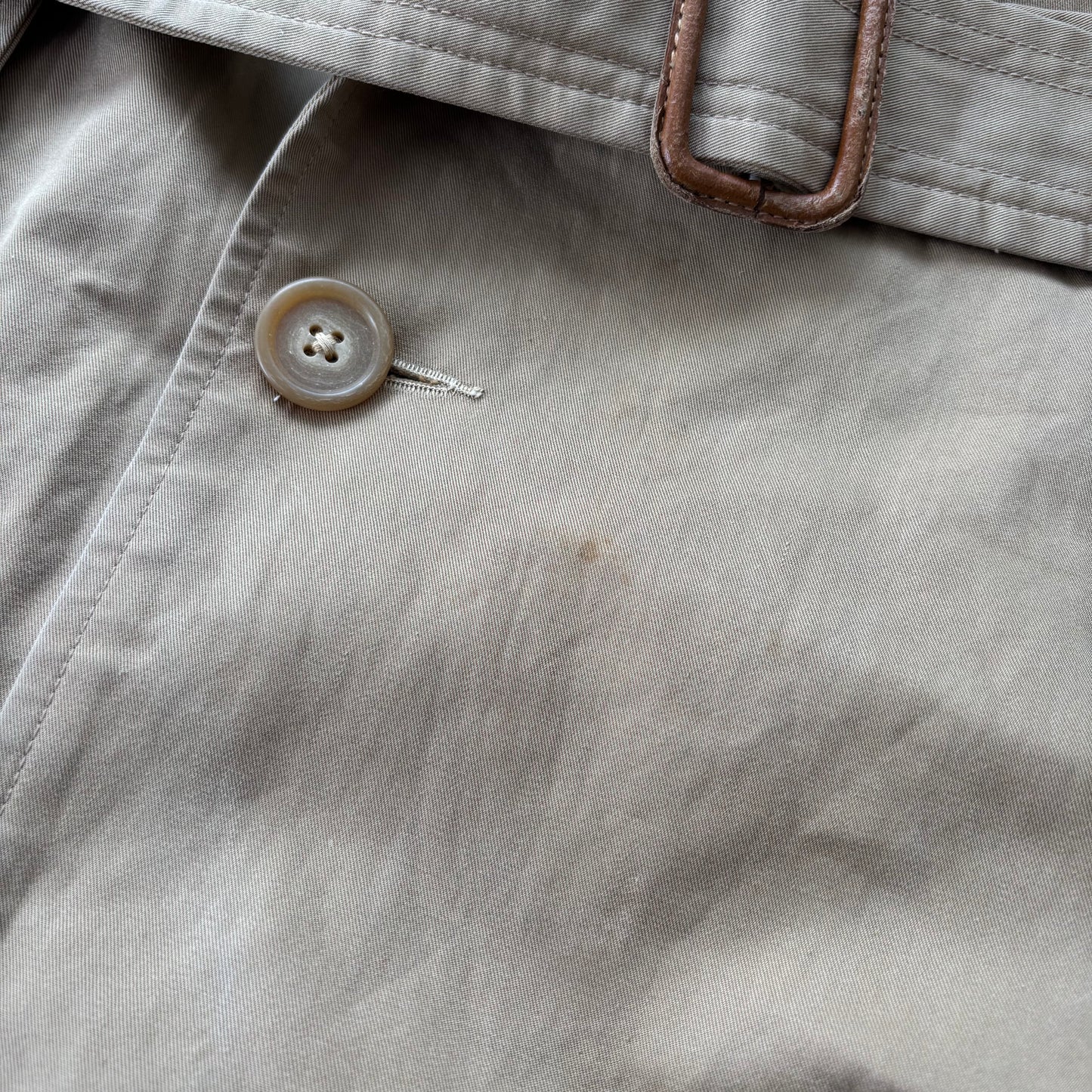 Polo Ralph Lauren Beige Double Breasted Sheepskin Collar Wool Lined Rain Mac Coat Trench - 38R