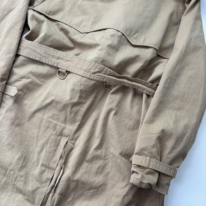 Polo Ralph Lauren Beige Double Breasted Sheepskin Collar Wool Lined Rain Mac Coat Trench - 38R