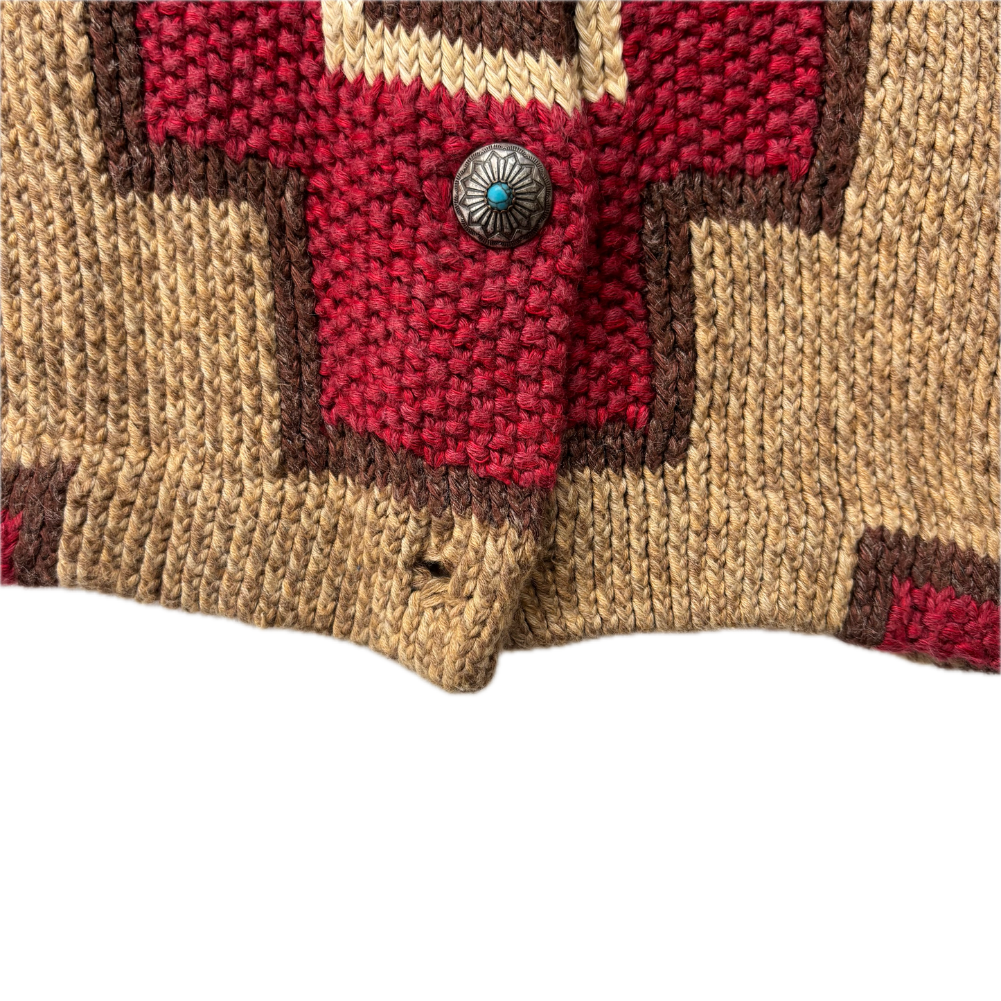 Lauren Aztec Hand Knit Cardigan (Cotton Linen Silk) - S