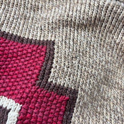 Lauren Aztec Hand Knit Cardigan (Cotton Linen Silk) - S