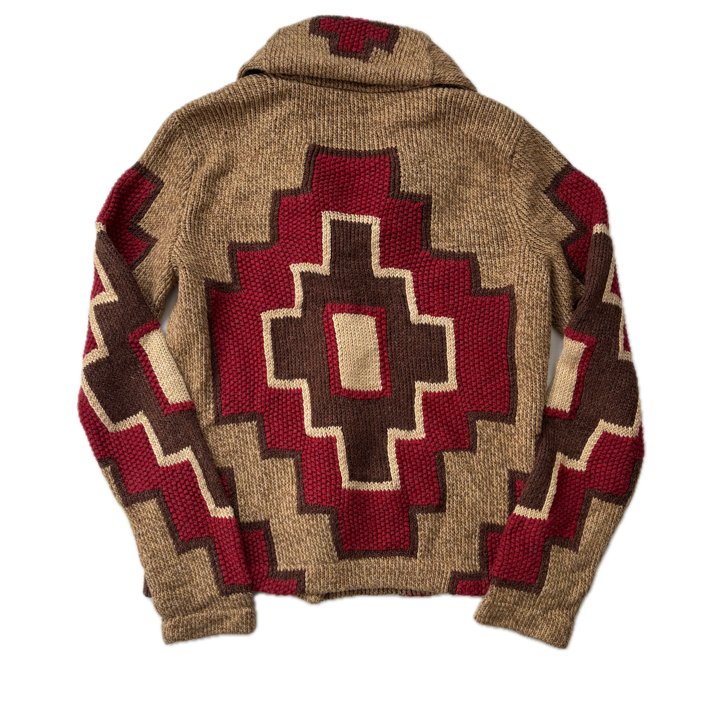 Lauren Aztec Hand Knit Cardigan (Cotton Linen Silk) - S