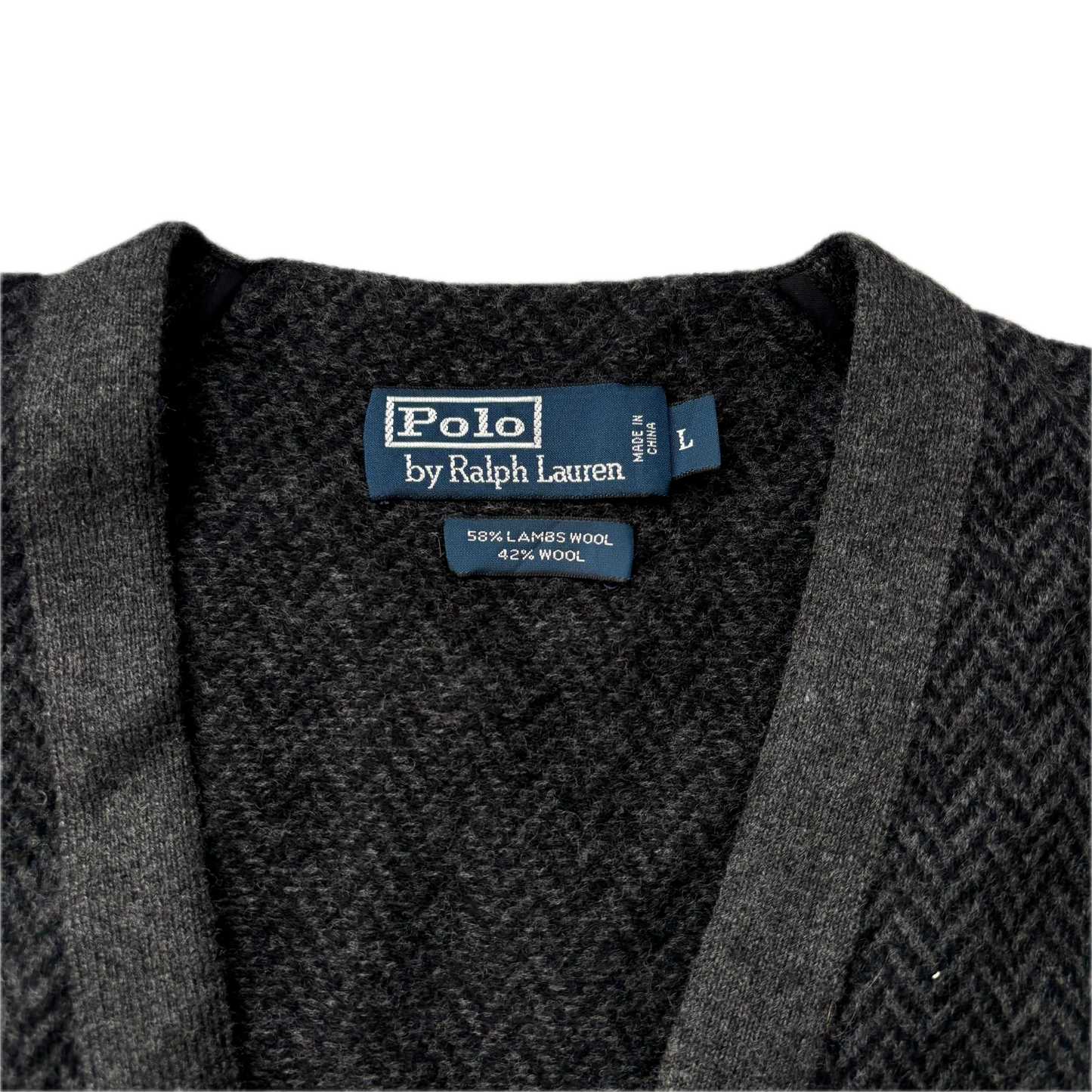 Polo Ralph Lauren Grey Tweed Herringbone Waistcoat (Wool) - L