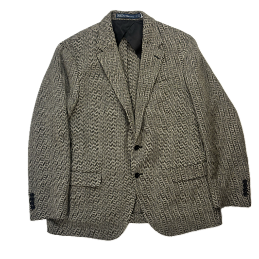 Polo Ralph Lauren Grey Herringbone Blazer Sports Coat (Wool Nylon) - 46R