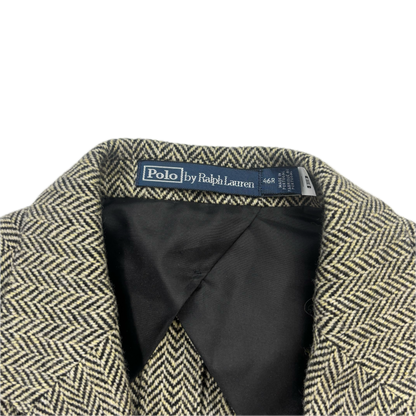 Polo Ralph Lauren Grey Herringbone Blazer Sports Coat (Wool Nylon) - 46R