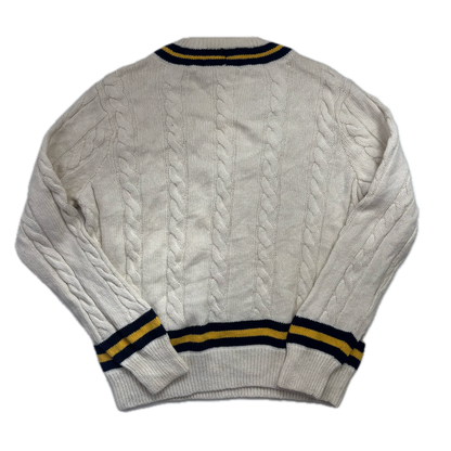 Polo Ralph Lauren Cream Cricket Jumper Cableknit (Cotton Cashmere)- M