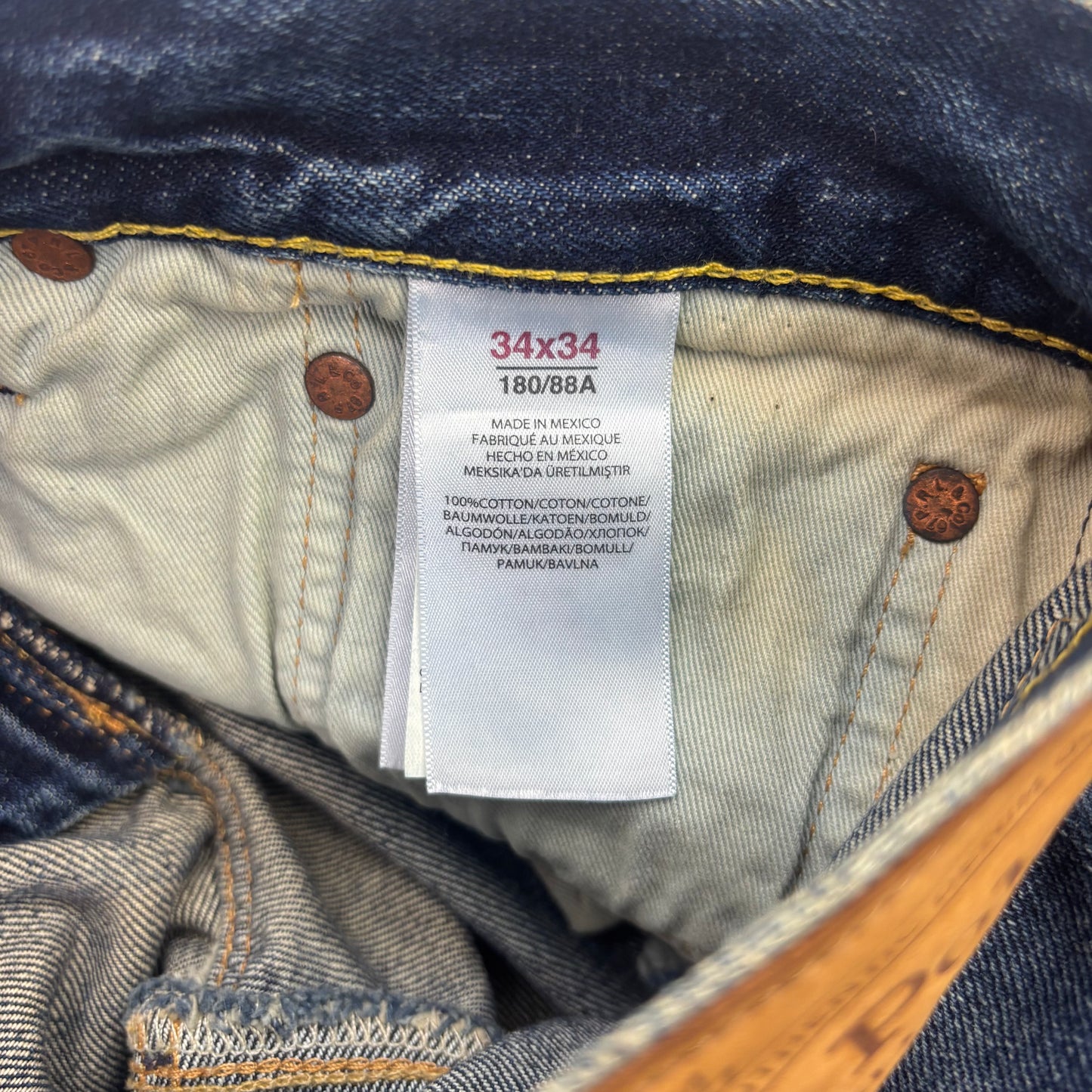 Polo Ralph Lauren Sullivan Slim Straight Jeans Patchwork Distressed - 34x34